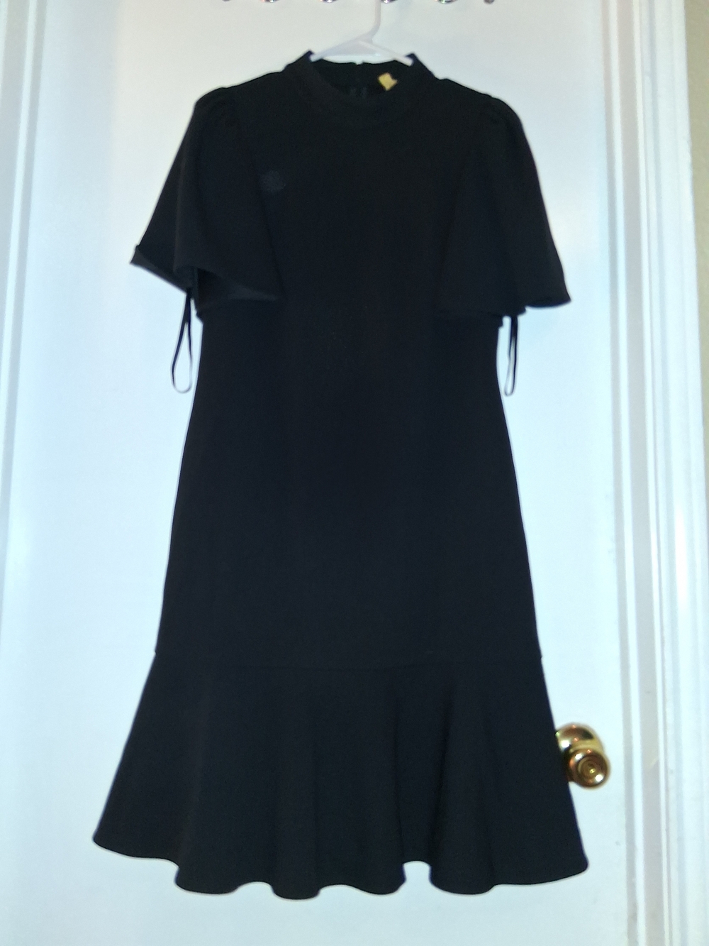 Calvin Klein Black Flutter-Sleeve Midi Dress